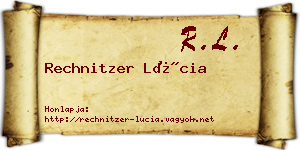 Rechnitzer Lúcia névjegykártya